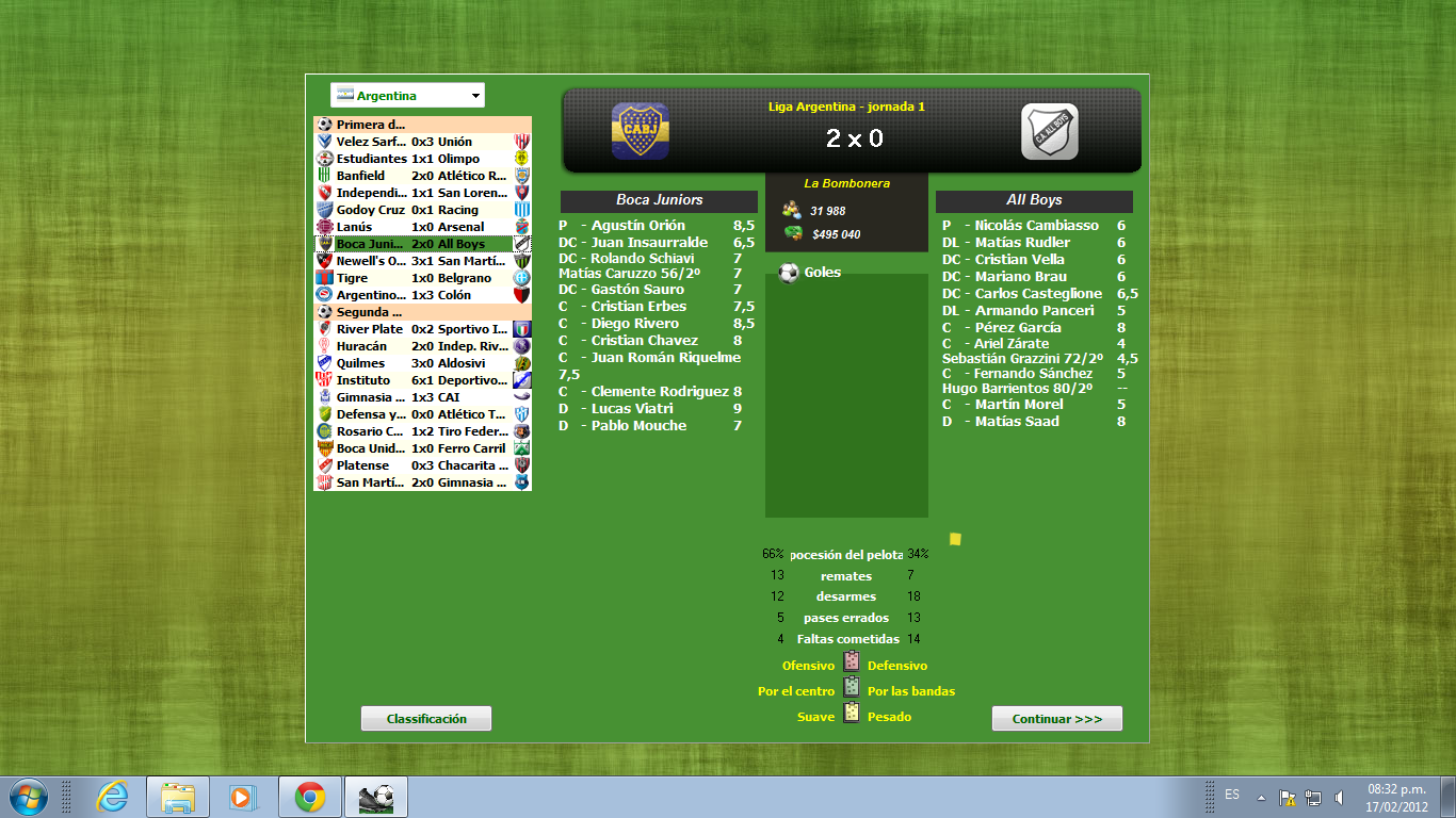 Aquí les presento el Cyberfoot 2010,del Torneo Argentino Clausura 2012 más Europa actualizado