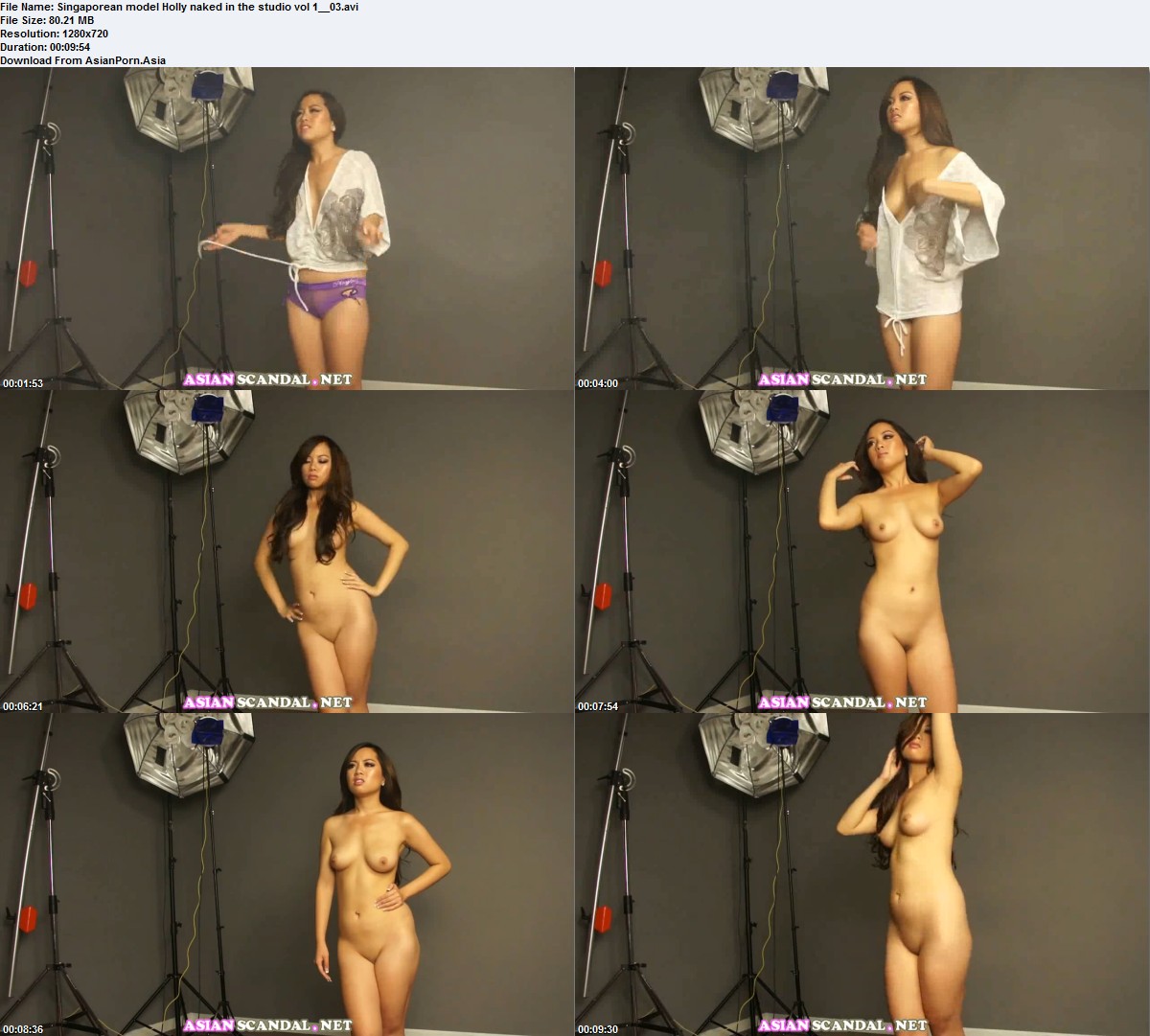 Singaporean model Holly naked in the studio vol 1