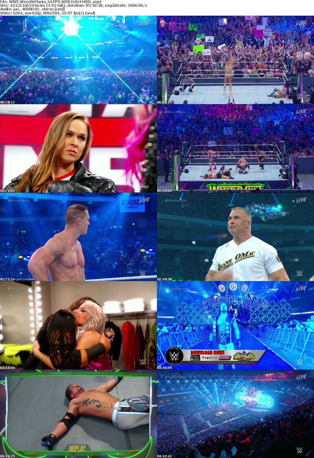 WWE Wrestlemania 34 PPV WEB H264 HEEL WWE Wrestlemania 34 PPV WEB H264 HEEL