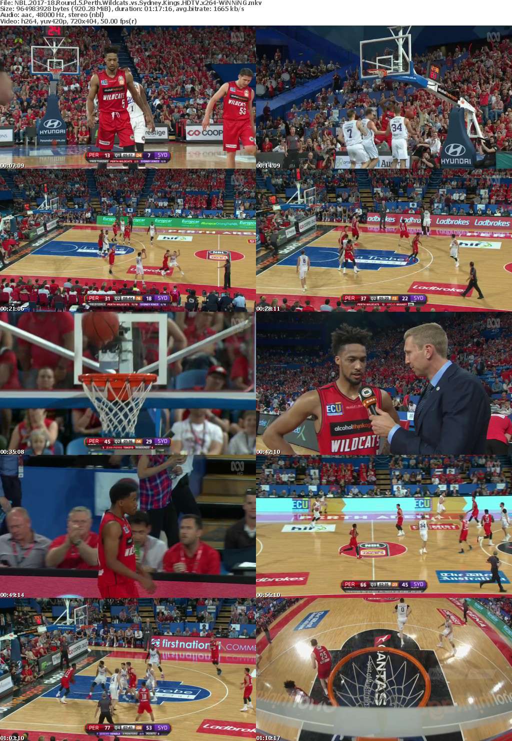 NBL 2017-18 Round 5 Perth Wildcats vs Sydney Kings HDTV x264-WiNNiNG NBL 2017-18 Round 5 Perth Wildcats vs Sydney Kings HDTV x264-WiNNiNG