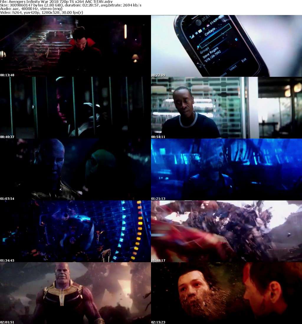 Avengers Infinity War 2018 720p TS x264 AAC TiTAN Avengers Infinity War 2018 720p TS x264 AAC TiTAN