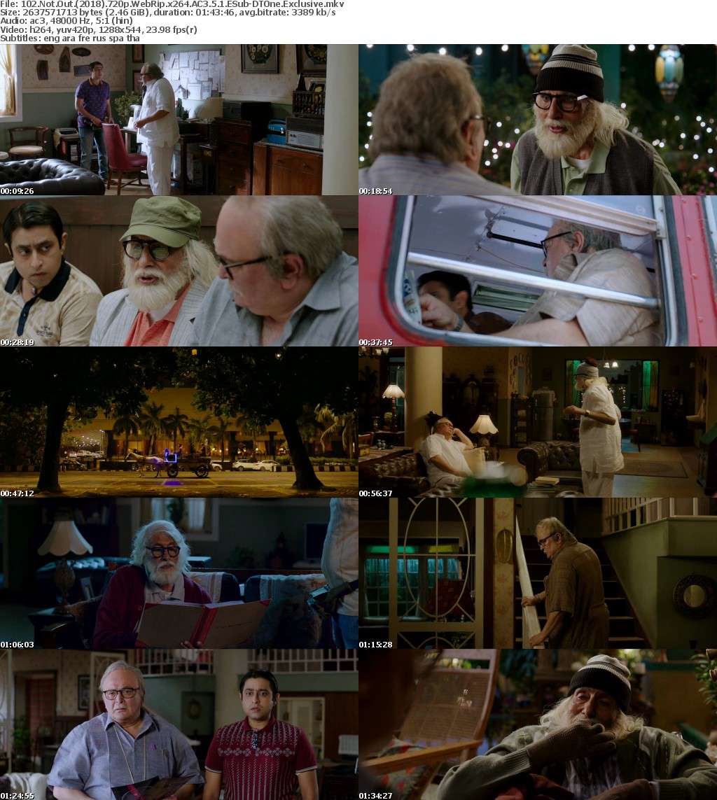 102 Not Out (2018) Hindi 720p WebRip x264 AC3 5.1 ESub-DTOne Exclusive