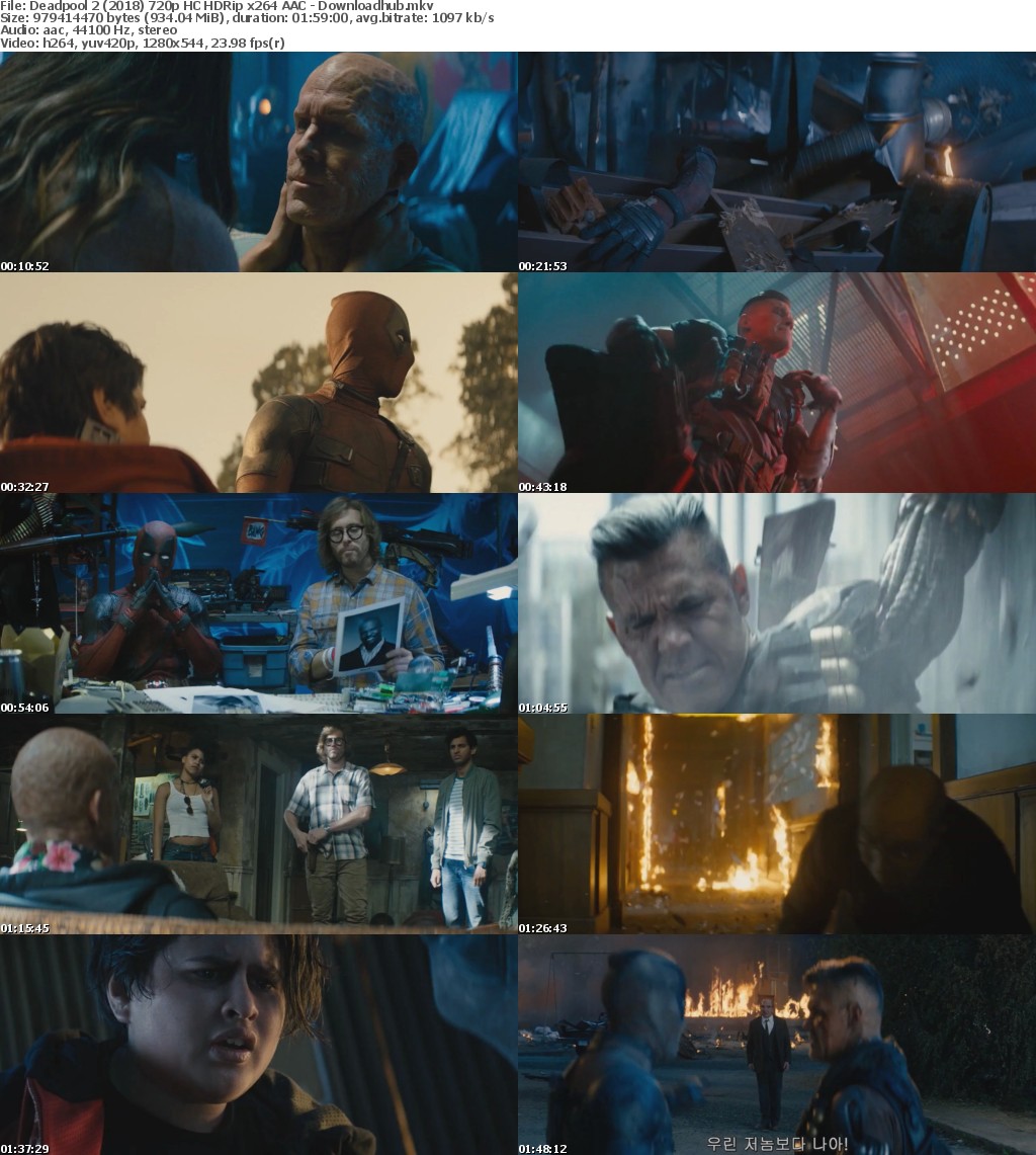 Deadpool 2 (2018) 720p HC HDRip x264 AAC - Downloadhub