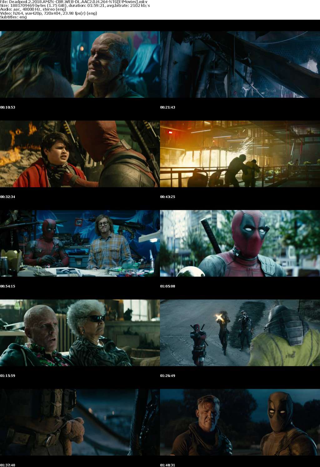 Deadpool 2 (2018) AMZN-CBR WEB-DL AAC2.0 H264-NTG