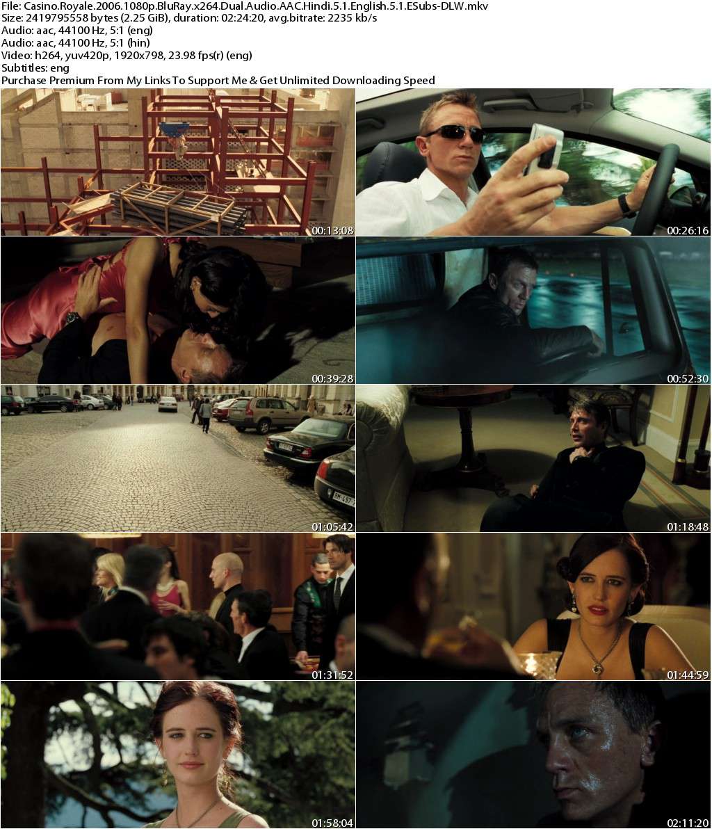 Casino Royale (2006) 1080p BluRay x264 Dual Audio AAC [Hindi 5.1+English 5.1] ESubs-DLW