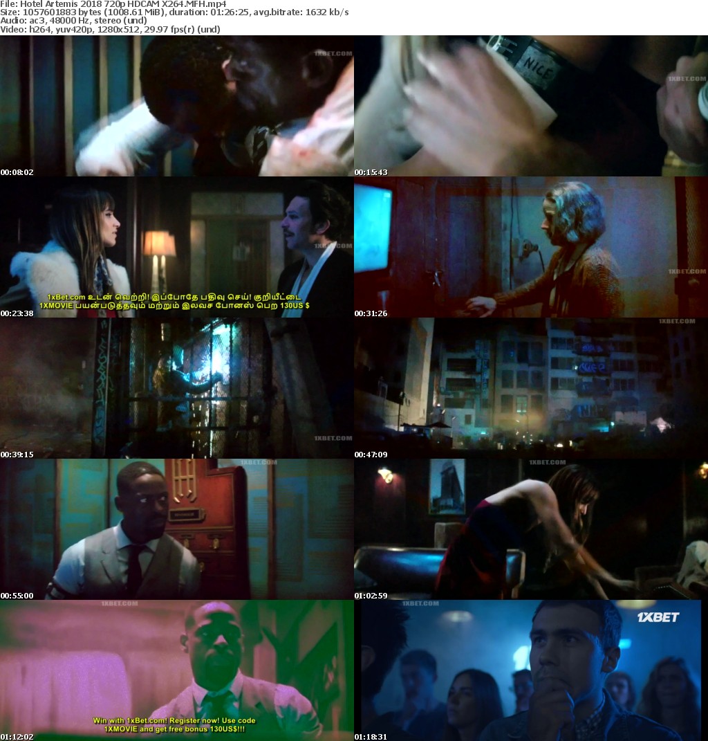 Hotel Artemis (2018) 720p HDCAM X264 MFH