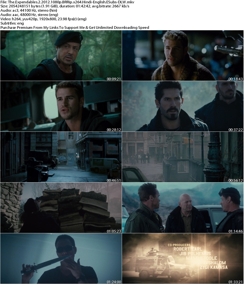 The Expendables 2 (2012) 1080p BRRip x264 [Hindi+English] ESubs-DLW