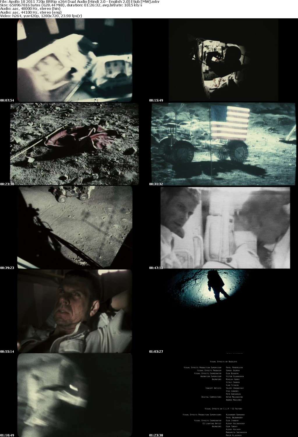 Apollo 18 (2011) 720p BRRip x264 Dual Audio Hindi 2.0 - English 2.0 ESub MW