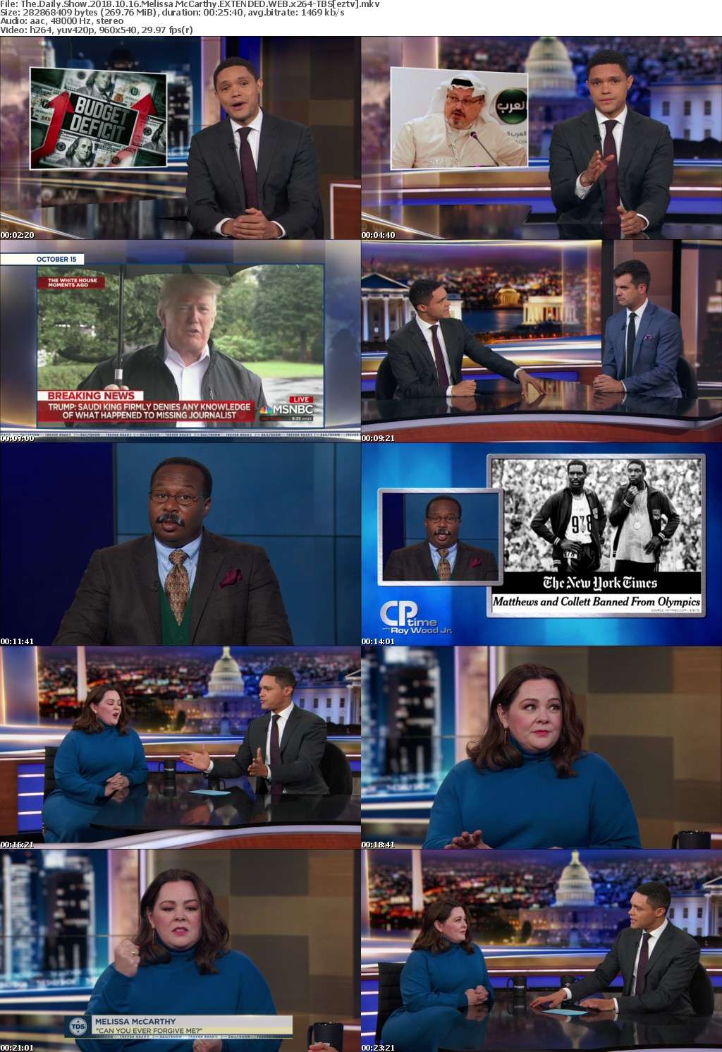 The Daily Show (2018) 10 16 Melissa McCarthy EXTENDED WEB x264-TBS