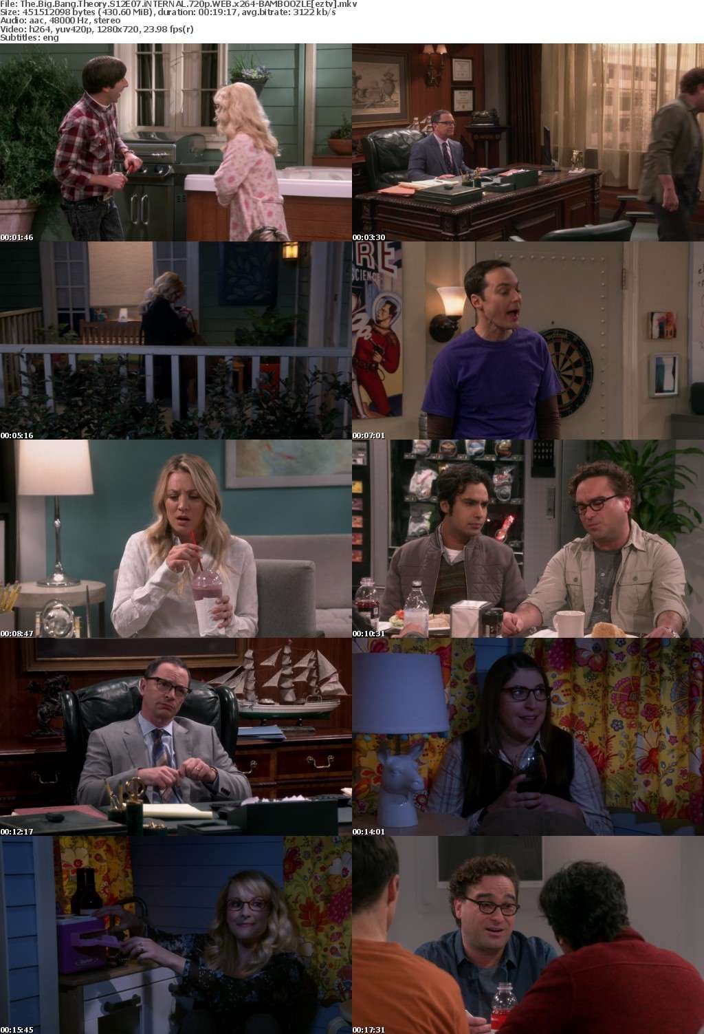 The Big Bang Theory S12E07 iNTERNAL 720p WEB x264-BAMBOOZLE The Big Bang Theory S12E07 iNTERNAL 720p WEB x264-BAMBOOZLE