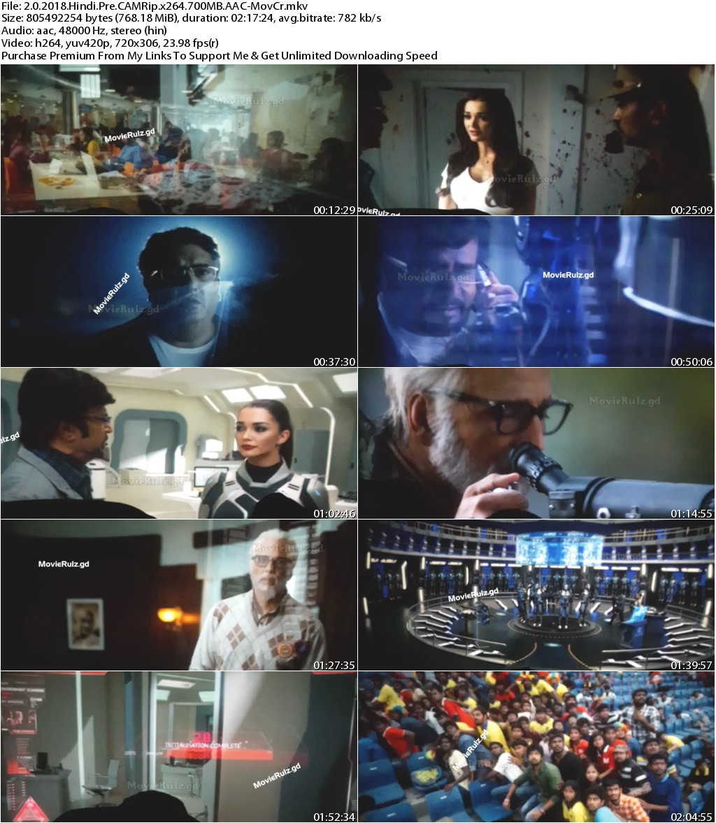 2.0 (2018) Hindi Pre CAMRip x264 700MB AAC-MovCr