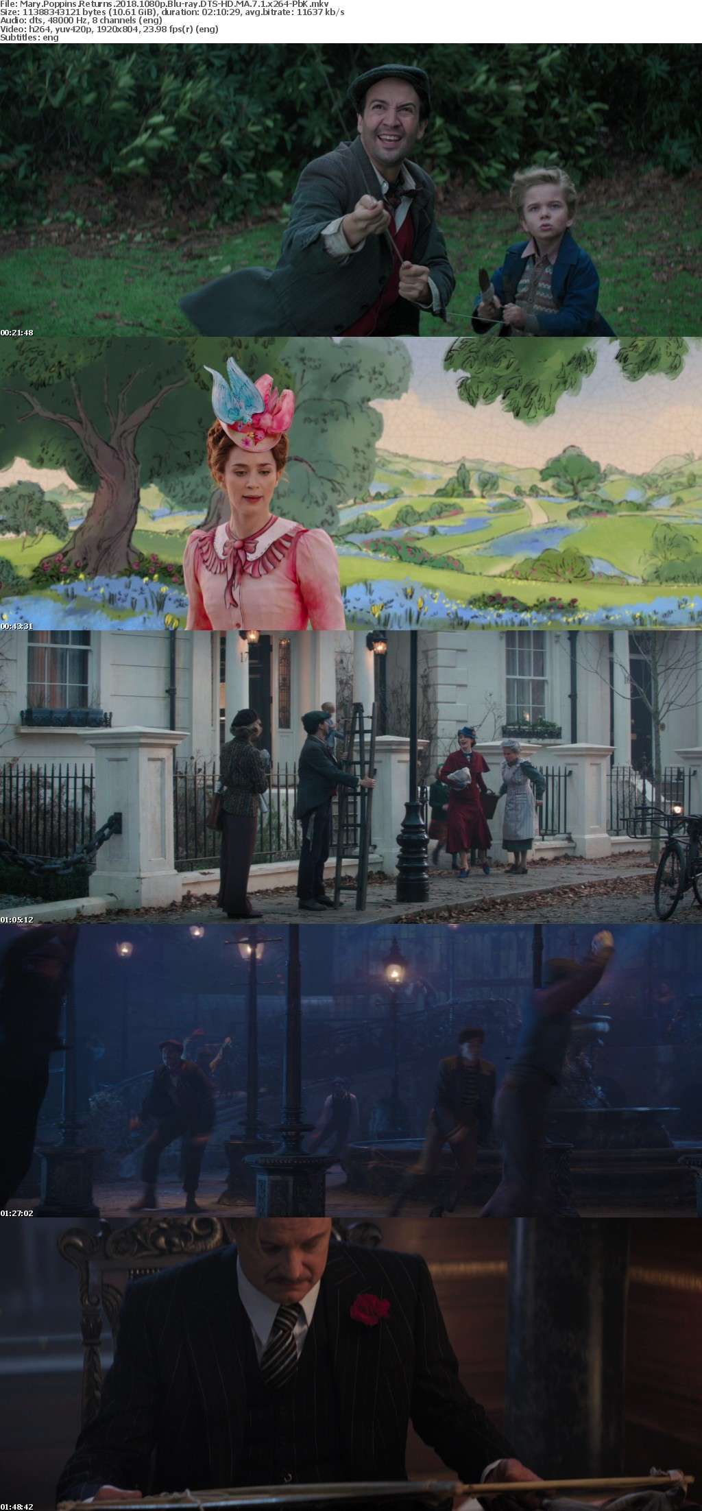 Mary Poppins Returns 2018 1080p Blu-ray DTS-HD MA 7 1 x264-PbK Mary Poppins Returns 2018 1080p Blu-ray DTS-HD MA 7 1 x264-PbK