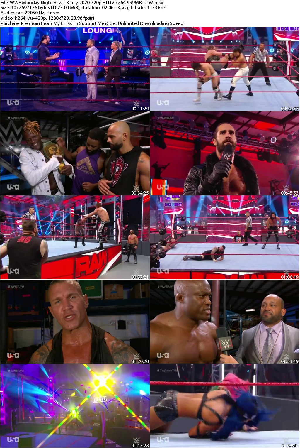 WWE Monday Night Raw 13 July 2020 720p HDTV x264 999MB-DLW