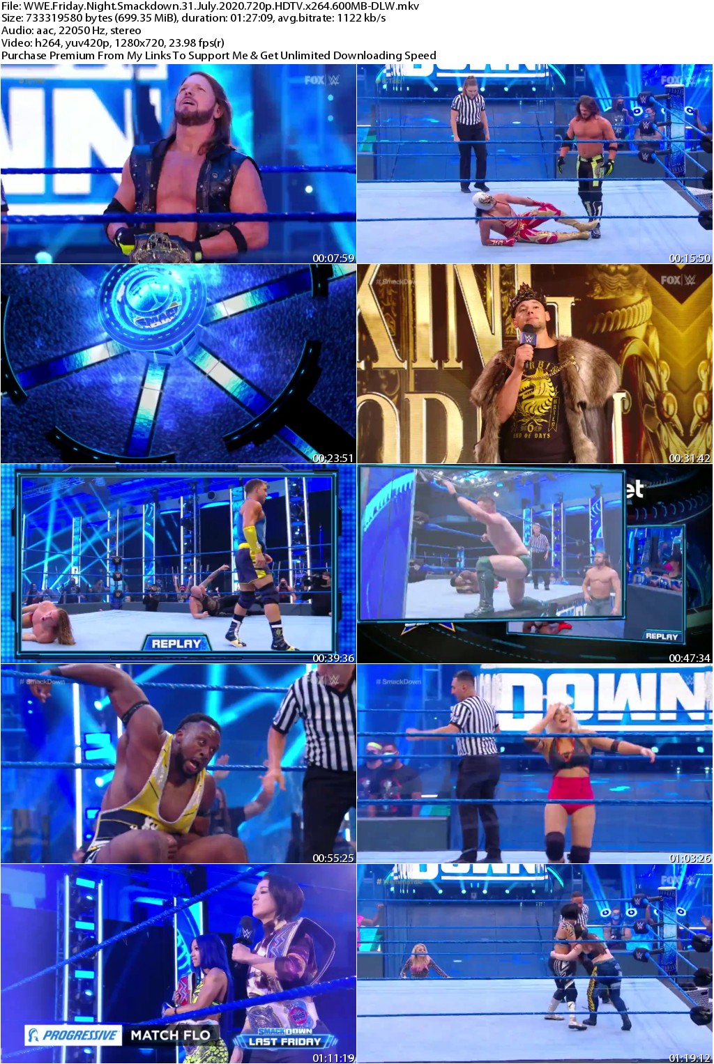 WWE Friday Night Smackdown 31 July 2020 720p HDTV x264 600MB-DLW