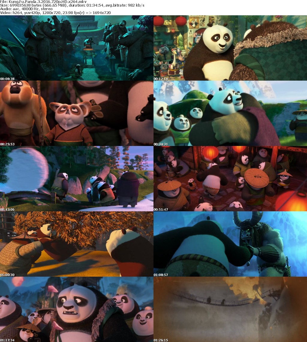 Kung Fu Panda 3 2016 720p HD x264 MoviesFD