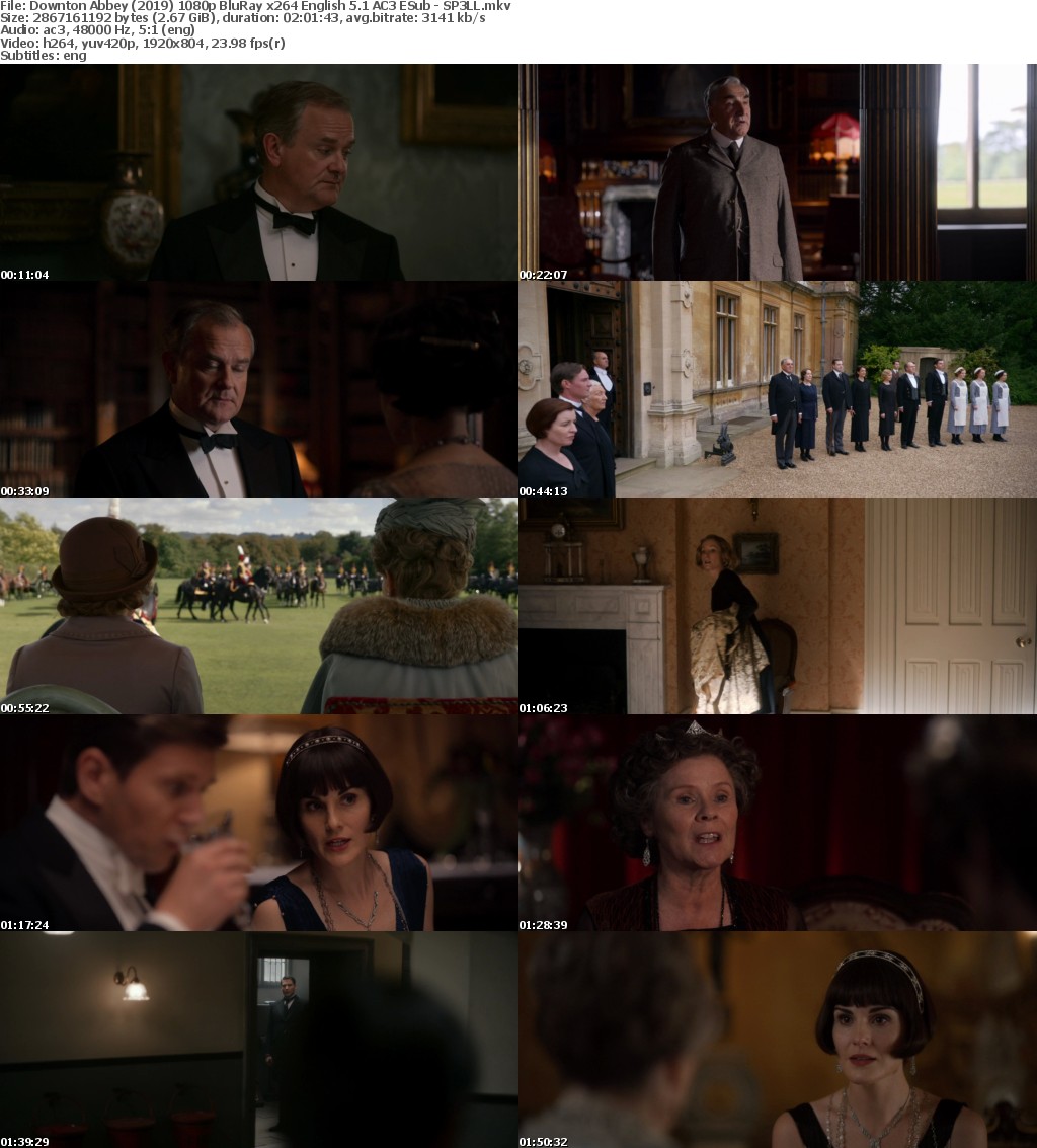 Downton Abbey (2019) 1080p BluRay x264 English 5 1 AC3 ESub - SP3LL