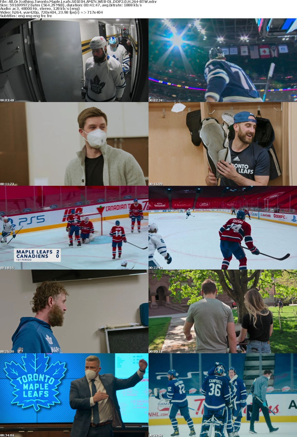 All Or Nothing Toronto Maple Leafs S01 COMPLETE AMZN WEBRip DDP2 0 x264-BTW