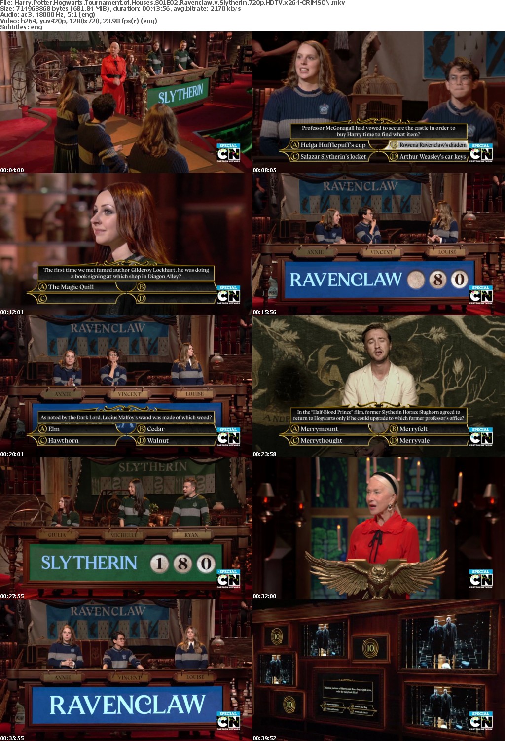 Harry Potter Hogwarts Tournament of Houses S01E02 Ravenclaw v Slytherin 720p HDTV x264-CRiMSON