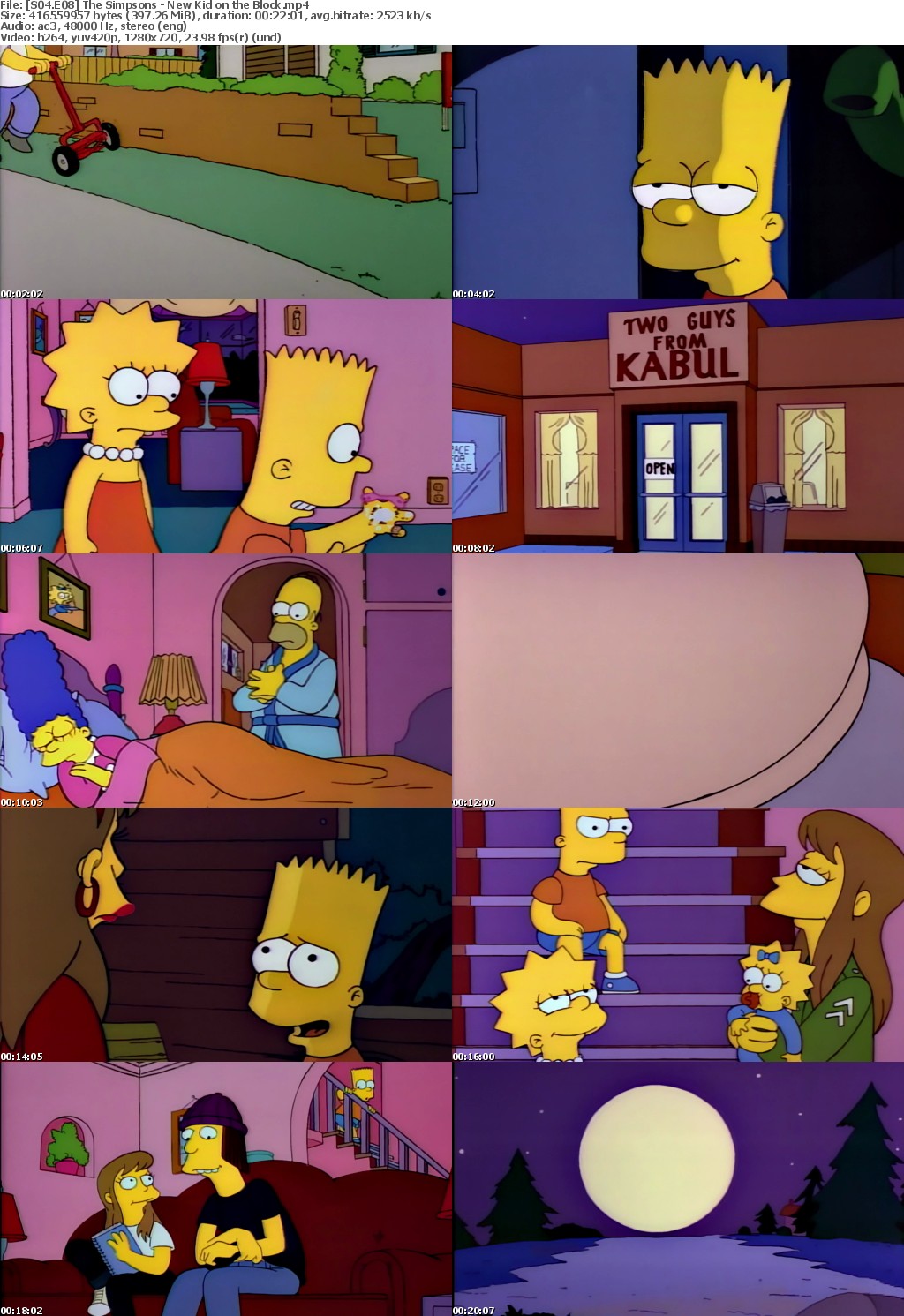 The Simpsons S4 E8 New Kid on the Block MP4 720p H264 WEBRip EzzRips