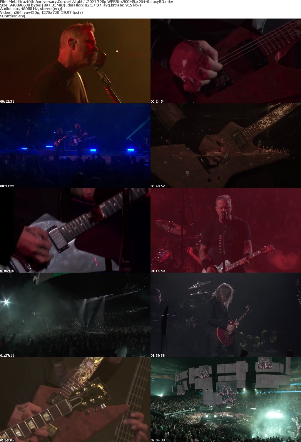 Metallica 40th Anniversary Concert Night 1 2021 720p WEBRip 900MB x264-GalaxyRG