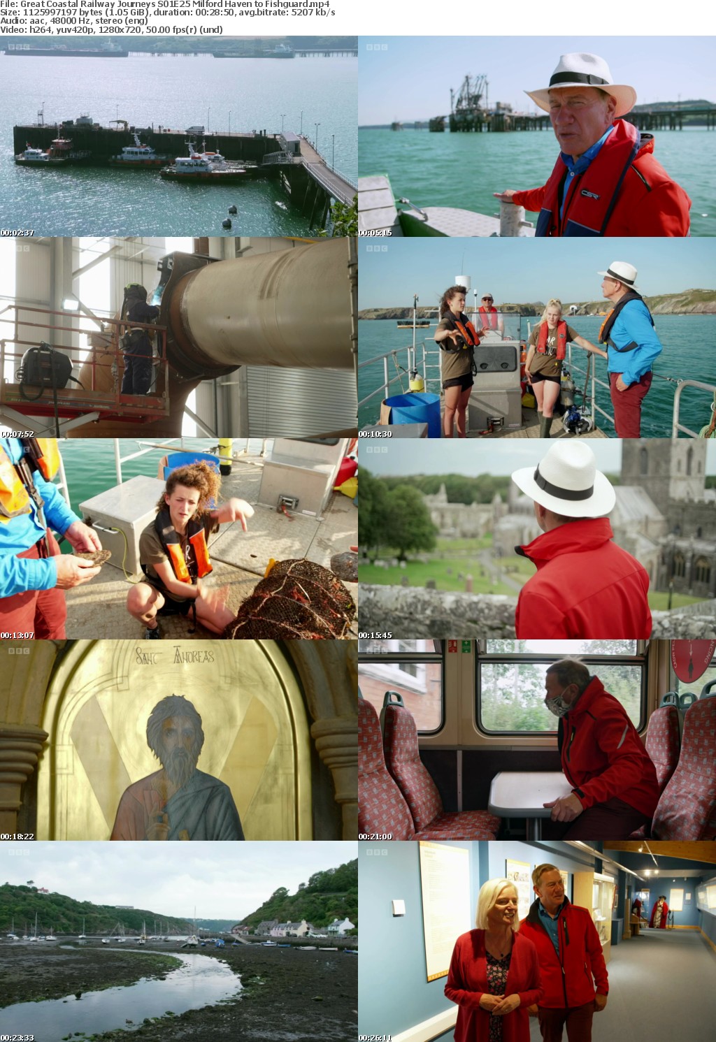Great Coastal Railway Journeys S01E25 Milford Haven to Fishguard (1280x720p HD, 50fps, soft Eng subs)