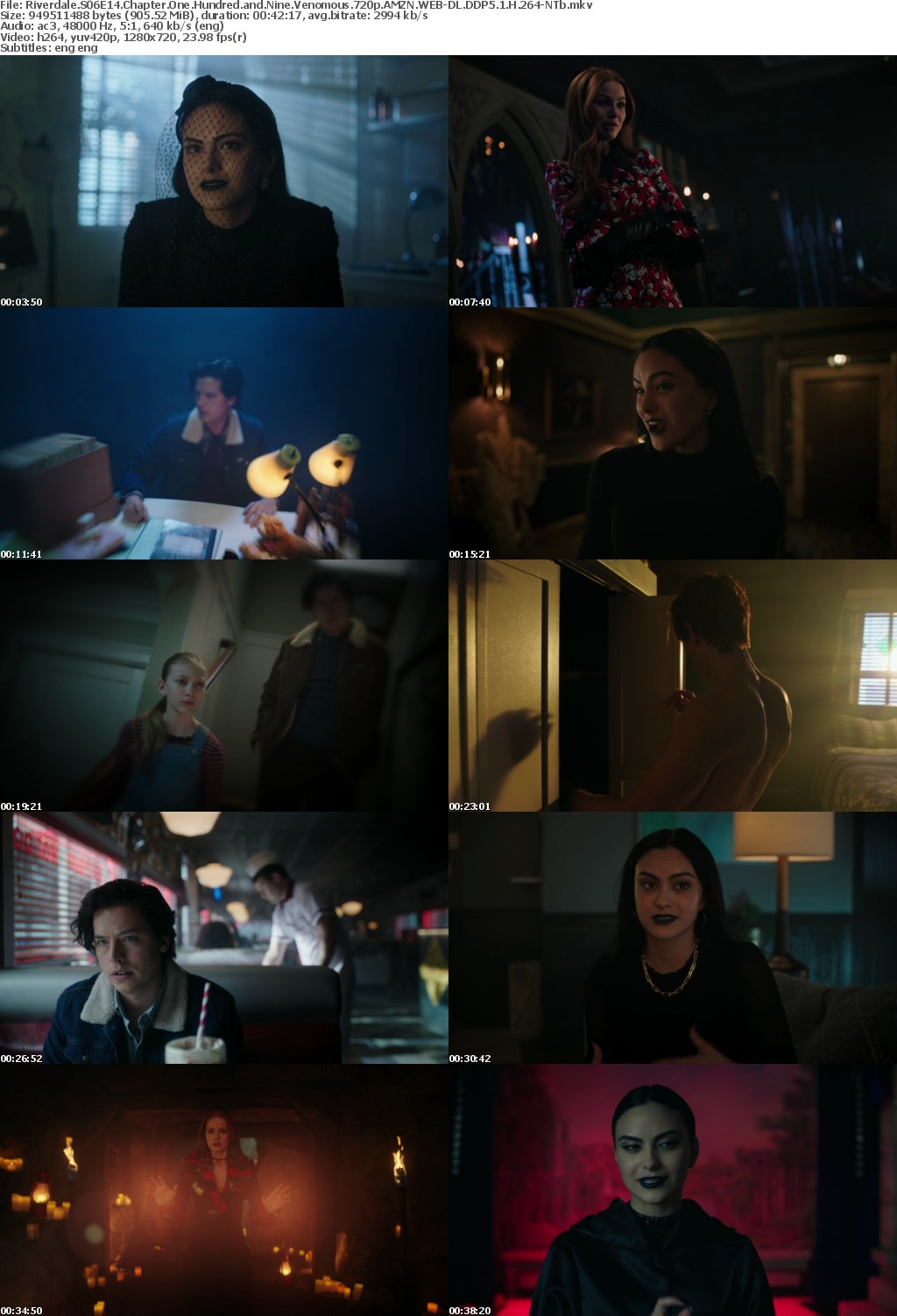 Riverdale US S06E14 Chapter One Hundred and Nine Venomous 720p AMZN WEBRip DDP5 1 x264-NTb