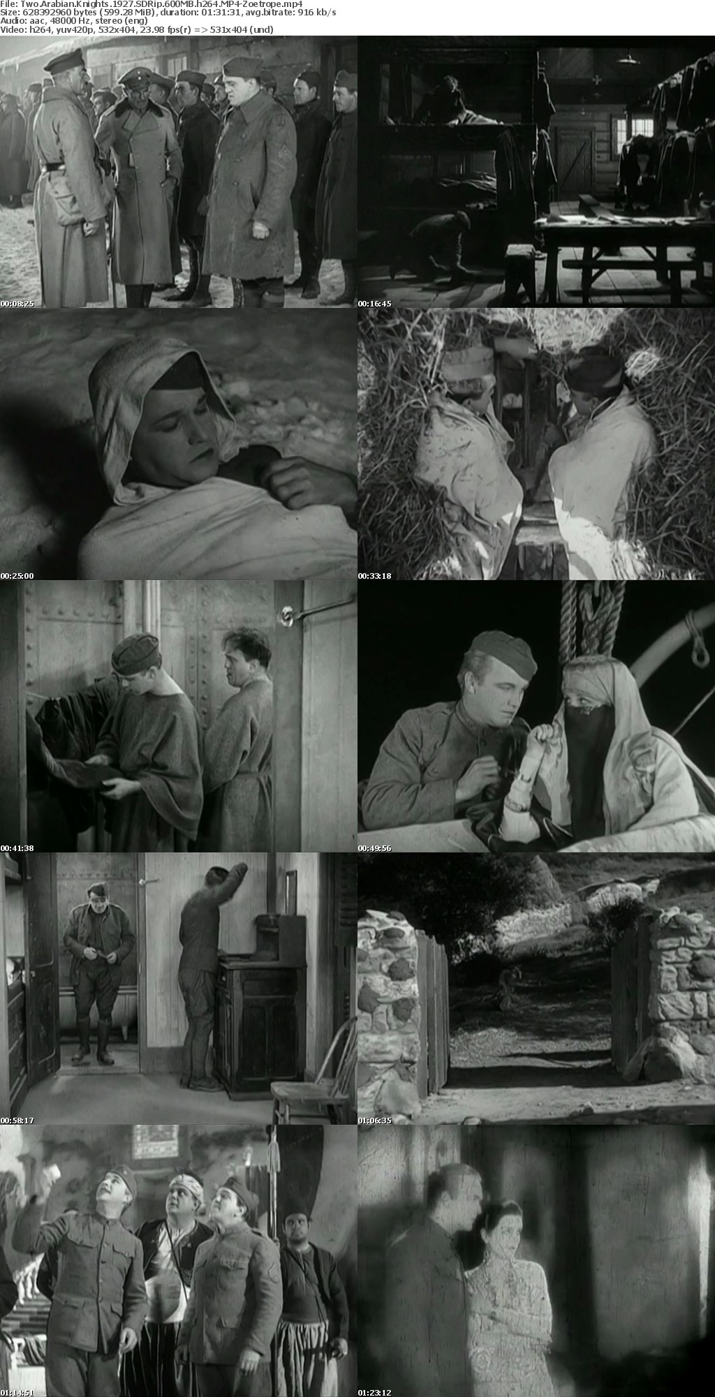 Two Arabian Knights 1927 SDRip 600MB h264 MP4-Zoetrope