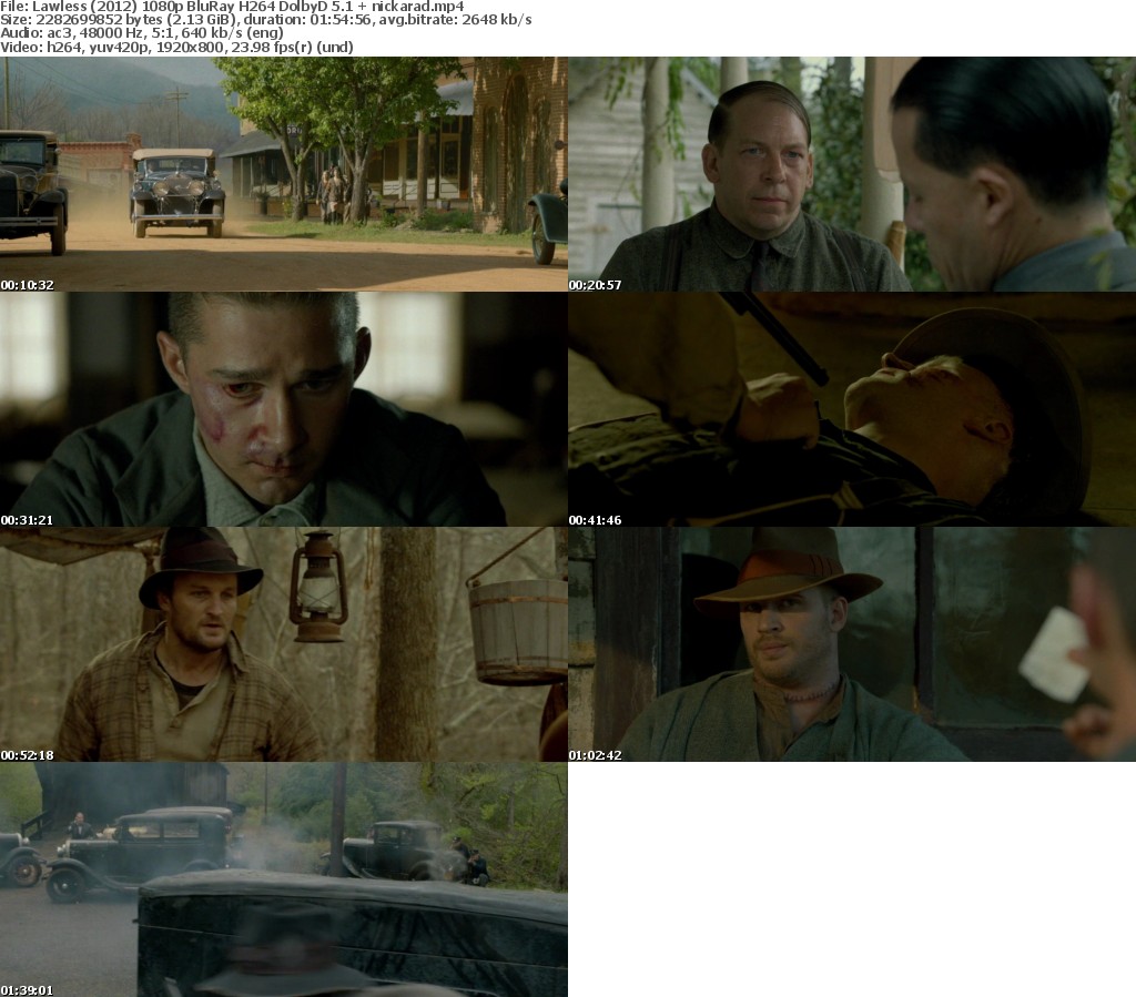 Lawless (2012) 1080p BluRay H264 DolbyD 5 1 nickarad