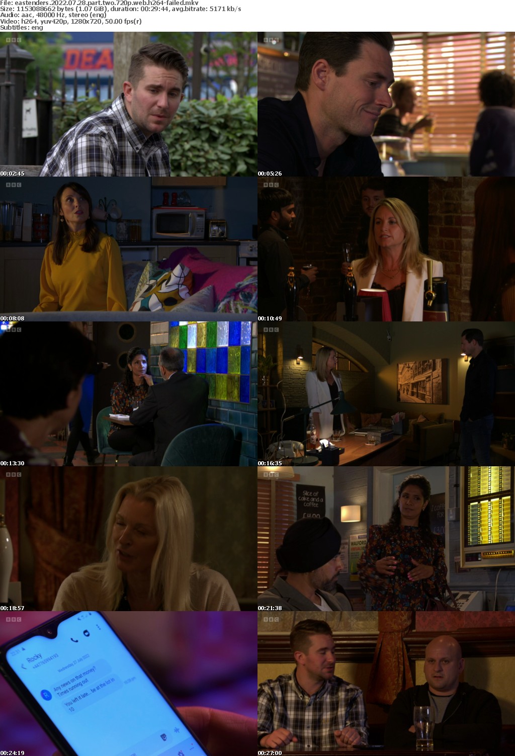 Eastenders 2022 07 28 Part Two 720p WEB h264-FaiLED