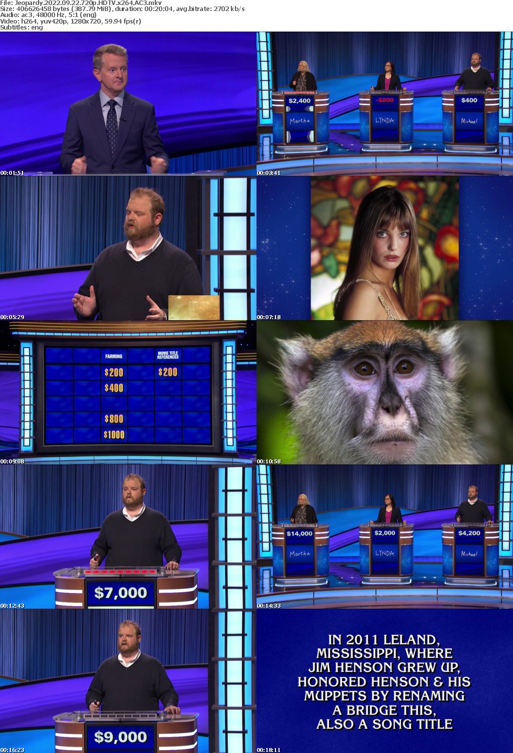 Jeopardy 2022 09 22 720p HDTV x264 AC3 atgoat