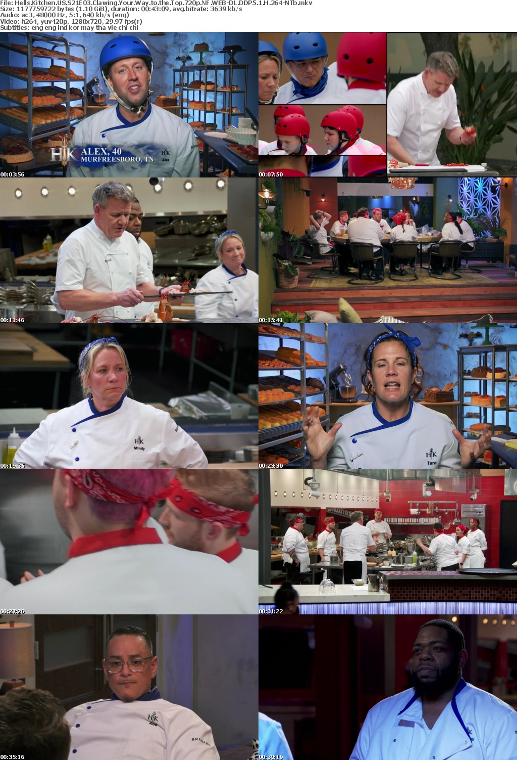 Hells Kitchen US S21E03 Clawing Your Way to the Top 720p NF WEBRip DDP5 1 x264-NTb