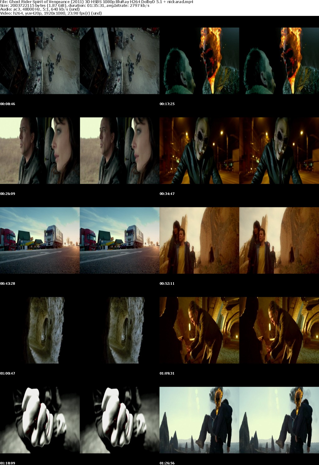 Ghost Rider Spirit of Vengeance (2011) 3D HSBS 1080p BluRay H264 DolbyD 5 1 nickarad