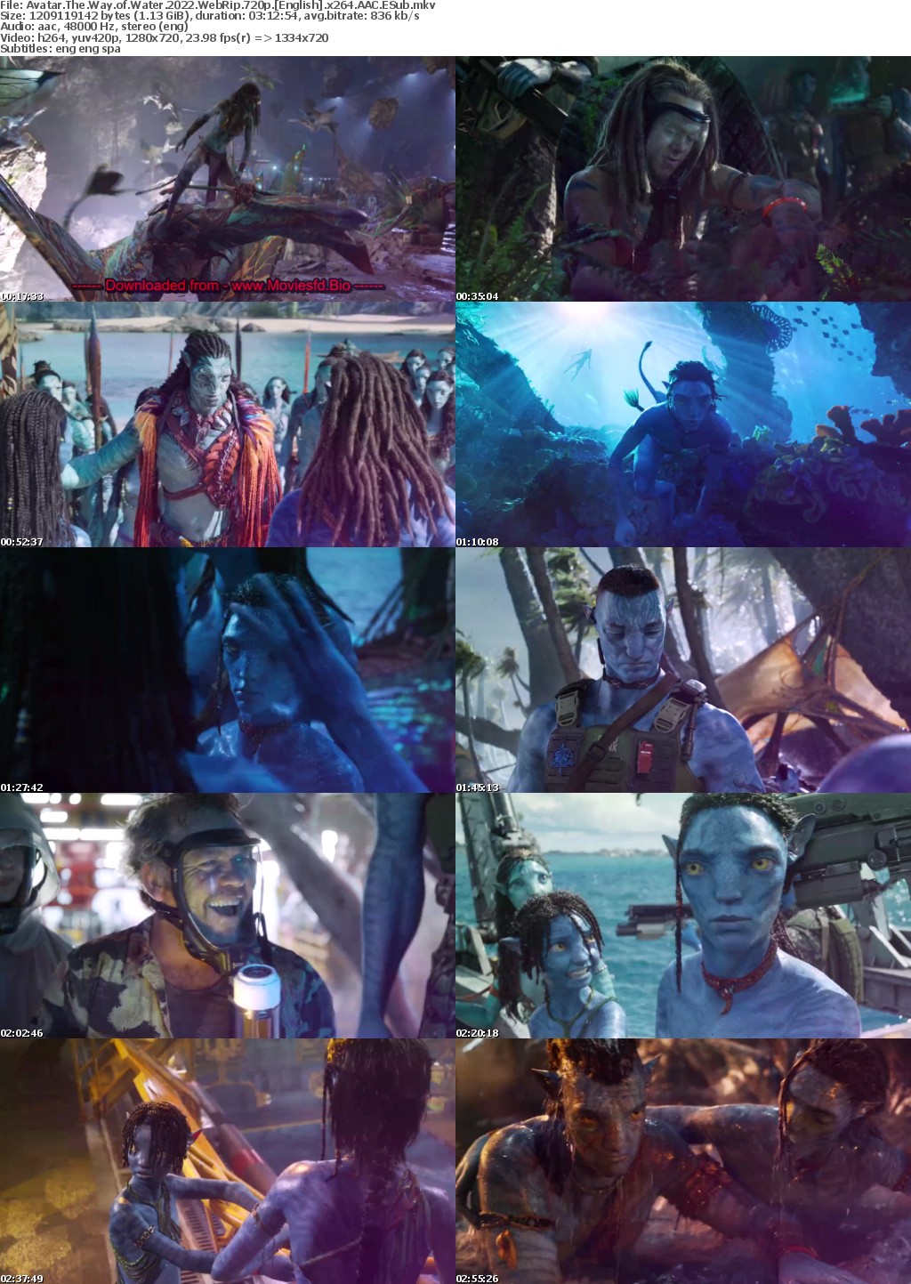 MoviesFD -Avatar The Way of Water 2022 WebRip 720p English x264 AAC ESub