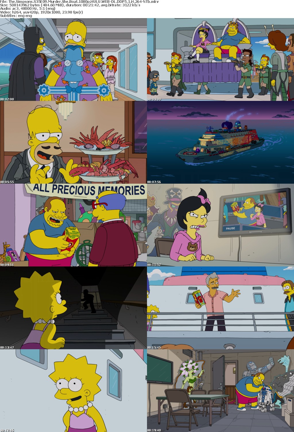 The Simpsons S35E09 Murder She Boat 1080p HULU WEB-DL DDP5 1 H 264-NTb