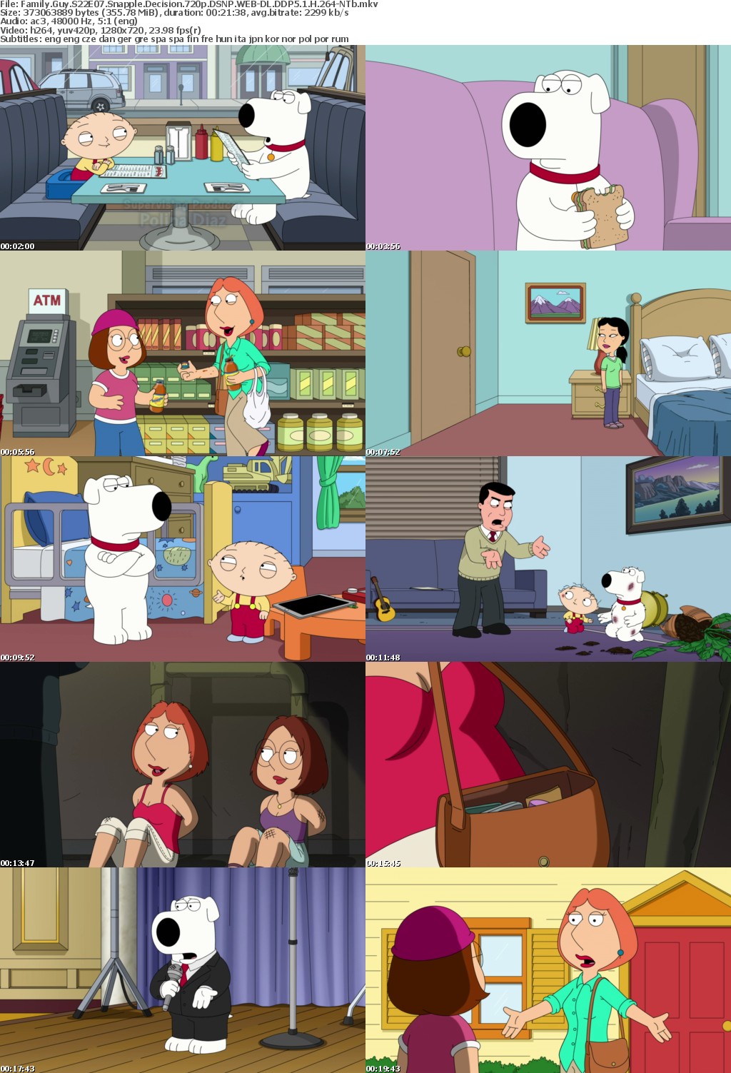 Family Guy S22E07 Snapple Decision 720p DSNP WEB-DL DDP5 1 H 264-NTb