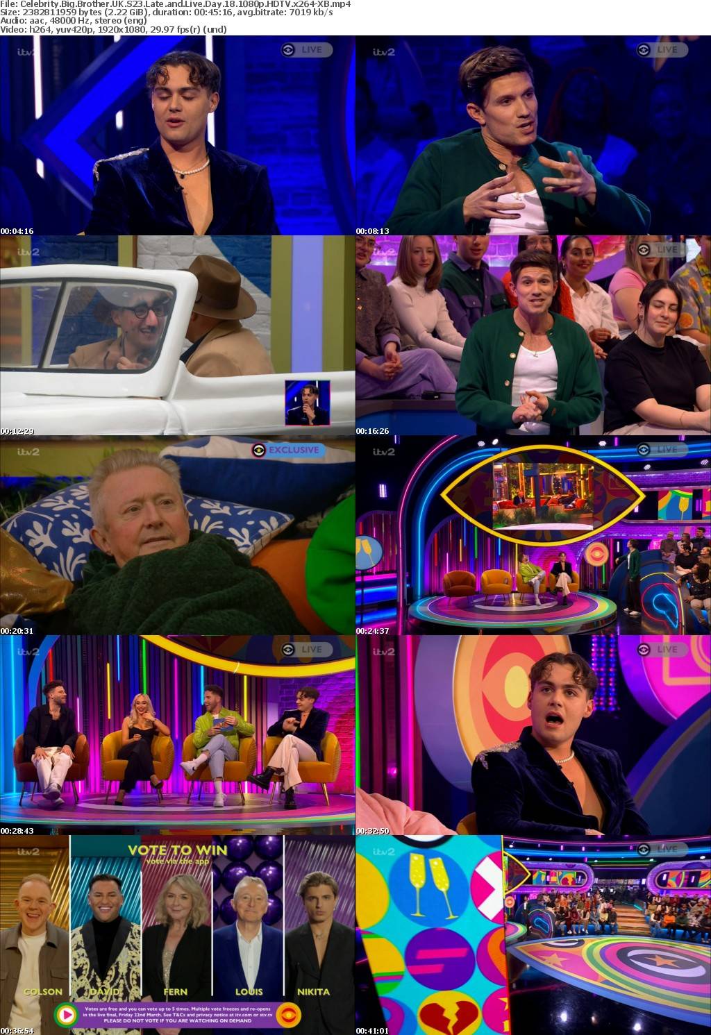Celebrity Big Brother UK S23 Late and Live Day 18 1080p HDTV x264-XB